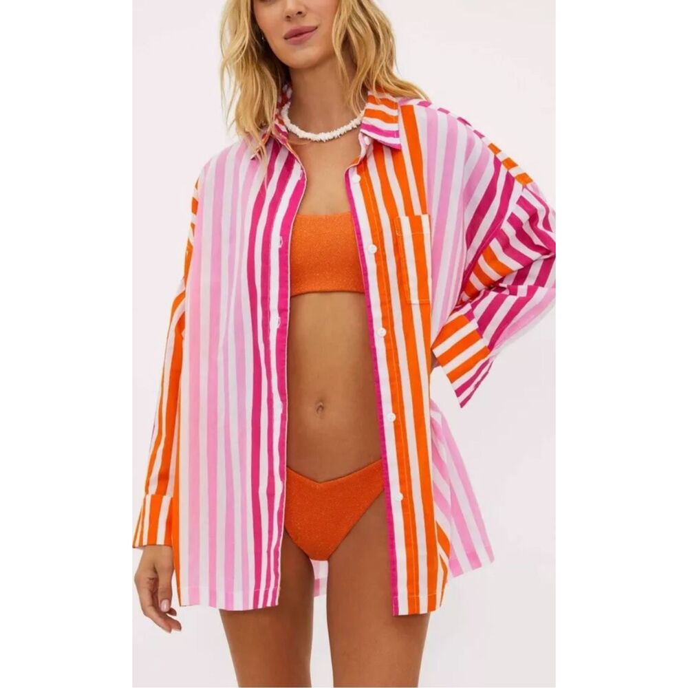 Beach Riot Alexa Top in Sunset Stripes NWT Size PL